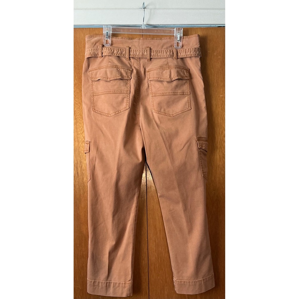 Cabi Womens Cargo Utility Cropped Pants 6 Belted Waist Fashion Modern Terracotta - Picture 2 of 11